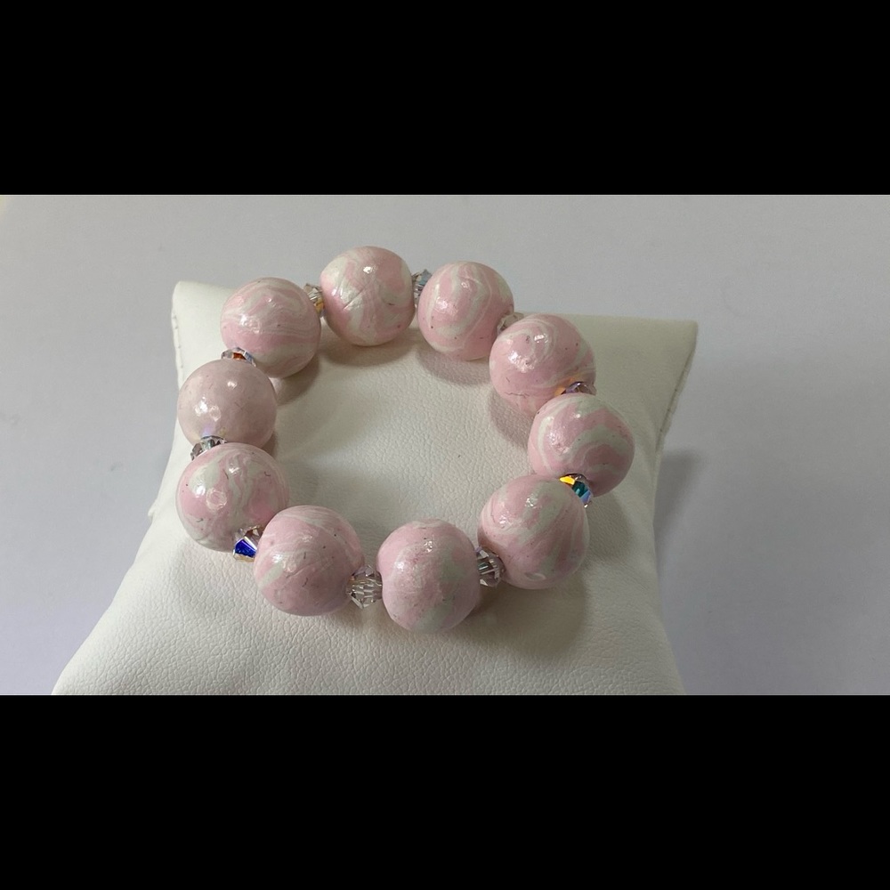 Handmade Polymer Clay Kids Beaded Stretch Bracelet